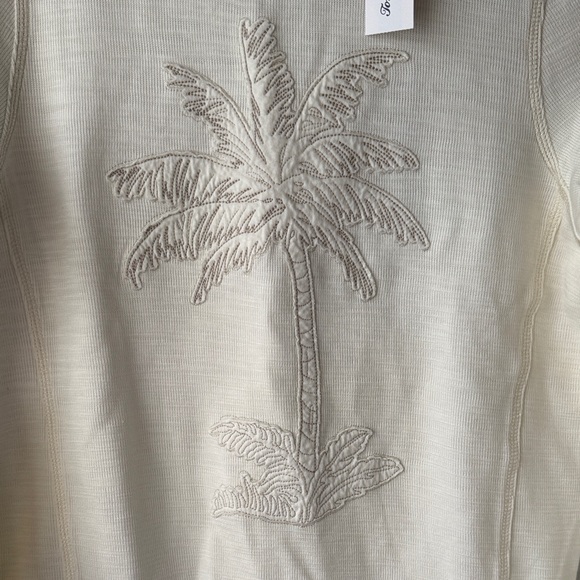 NWT Tommy Bahama Tobago Bay Palm Tree Embroidered crew - Picture 3 of 7
